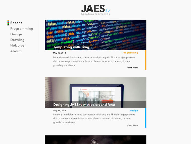 Design for JAES.tv - May 2018